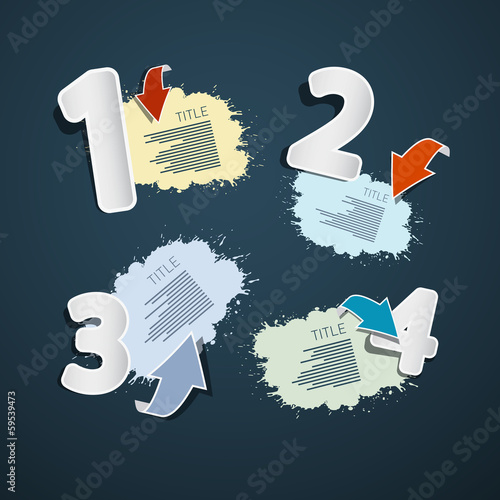 Vector Progress Steps for Tutorial, Infographics