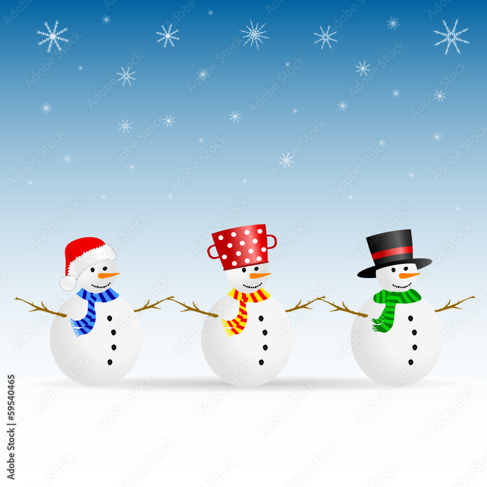 snowman set color vector illustration