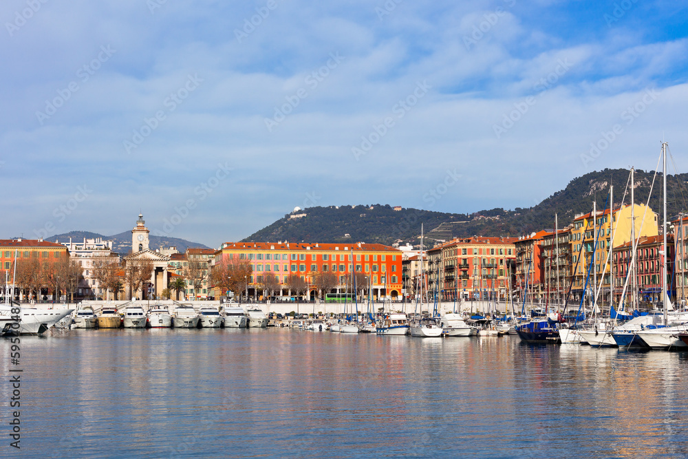 View on Port of Nice, French Riviera, France