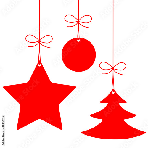 Etiquettes (étoile sapin boule joyeuses fêtes noël joyeux)