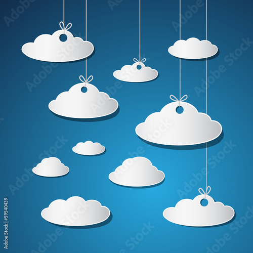 Paper Clouds, Strings on Blue Sky