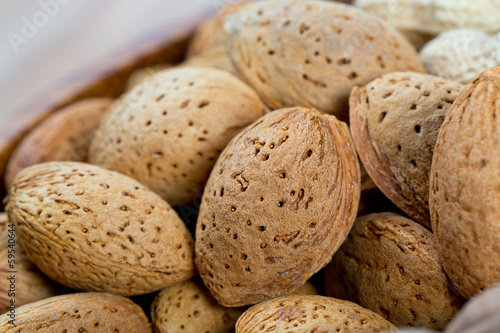 shelled almonds background