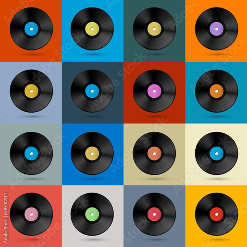 Retro, Vintage Vector Vinyl Record Disc Background