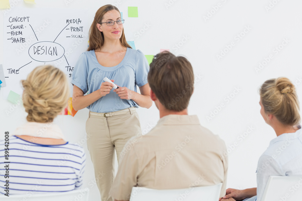 Casual business people in office at presentation Casual business people in office at presentation