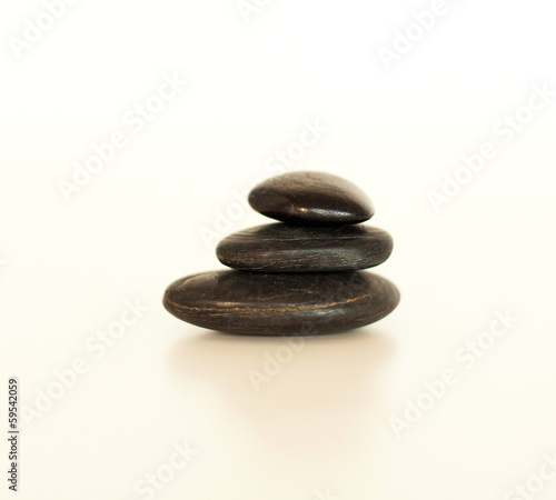 closeup of hot massage stones