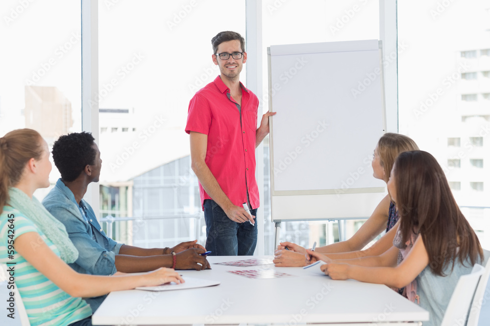 Casual business people in office at presentation Casual business people in office at presentation