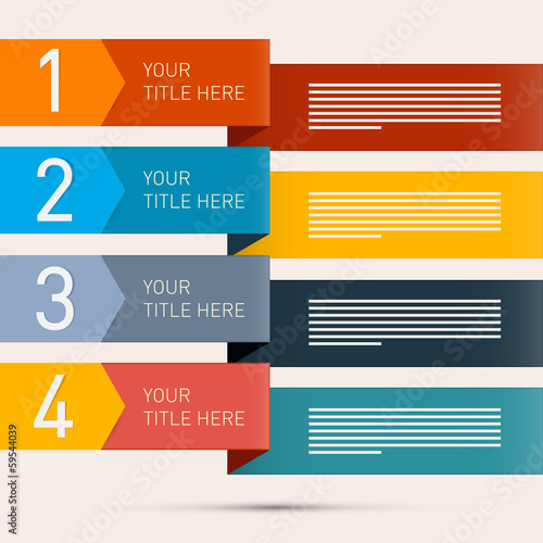 Vector Progress Steps for Tutorial, Infographics