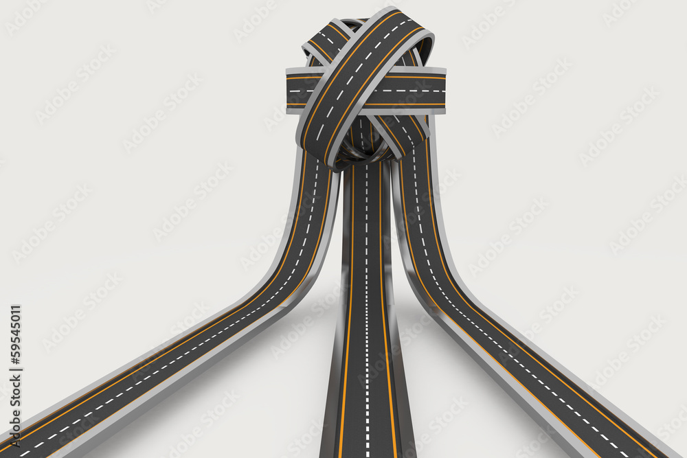 Naklejka premium Tangled ball of roads