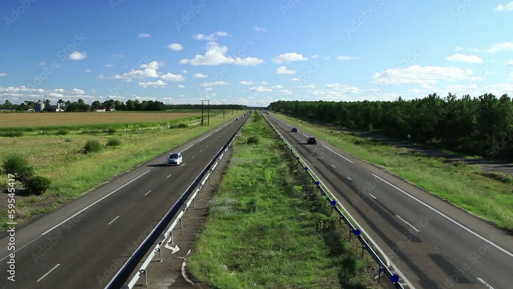 Highway - blue sky - time lapse Highway - blue sky - time lapse