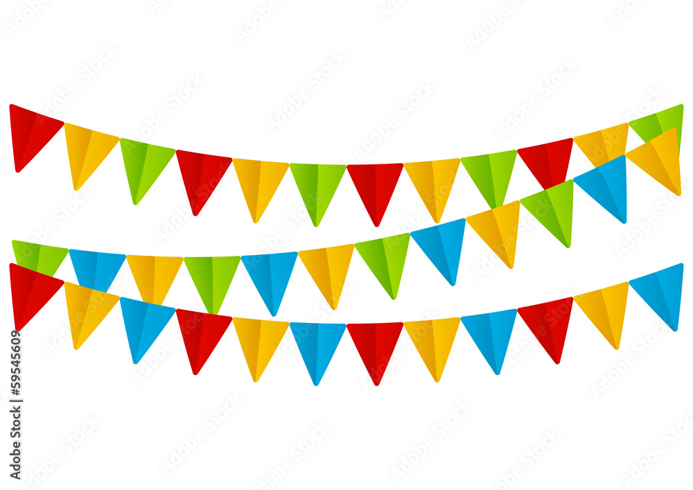 Obraz premium Color paper flags on white