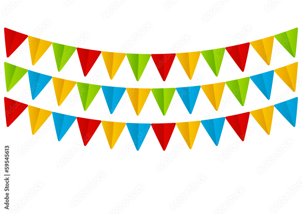 Set of color paper flags Set of color paper flags