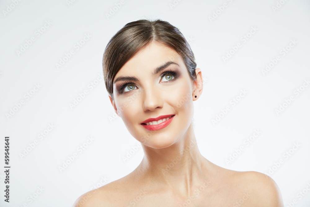 Close up beauty portrait, Young attractive woman face Close up beauty portrait, Young attractive woman face