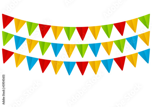 Set of color paper flags