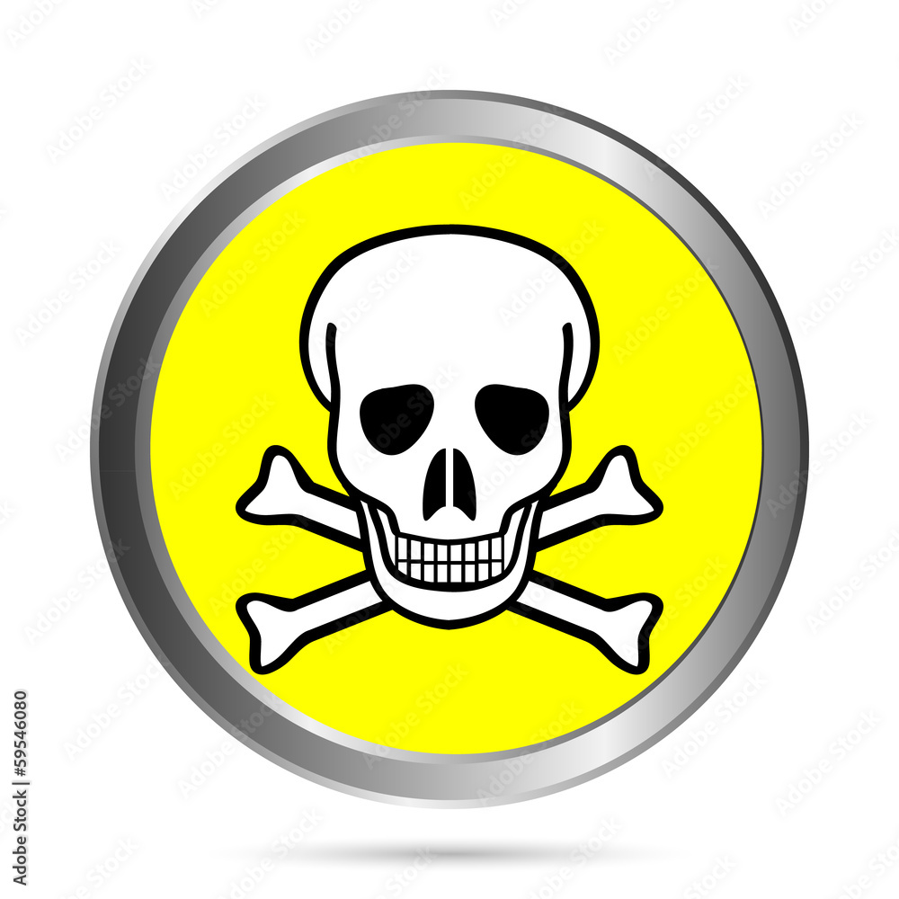 Deadly danger sign button Deadly danger sign button