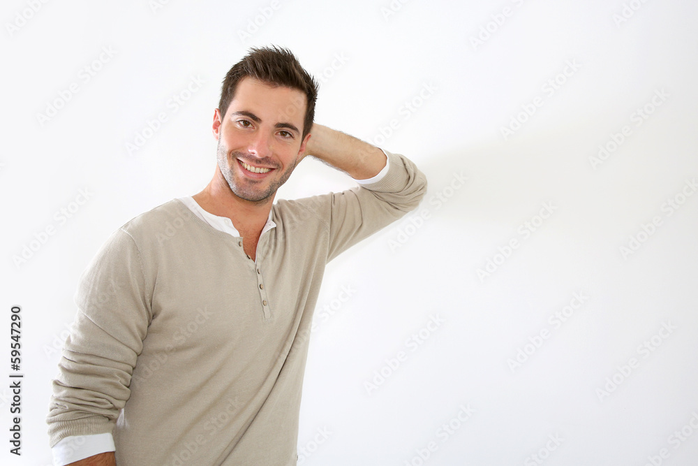 Handsome guy standing on white background Handsome guy standing on white background