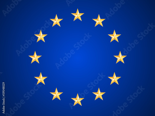 European Union flag with Metal Stars