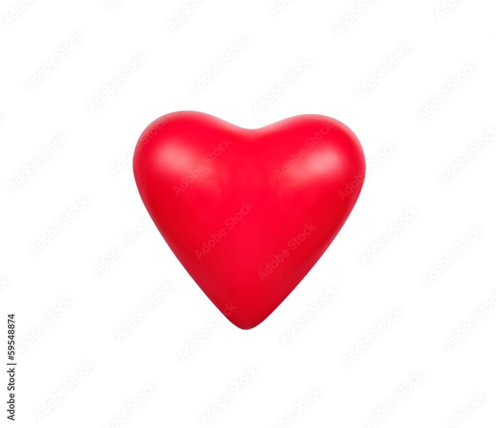 Red valentine heart isolated