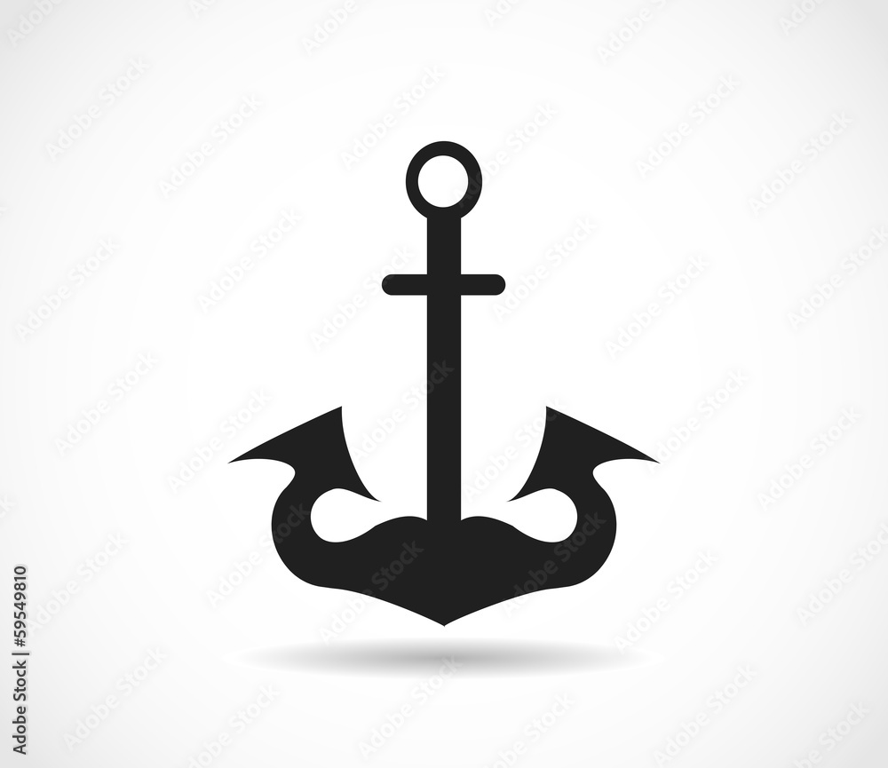 Anchor black icon vector Anchor black icon vector