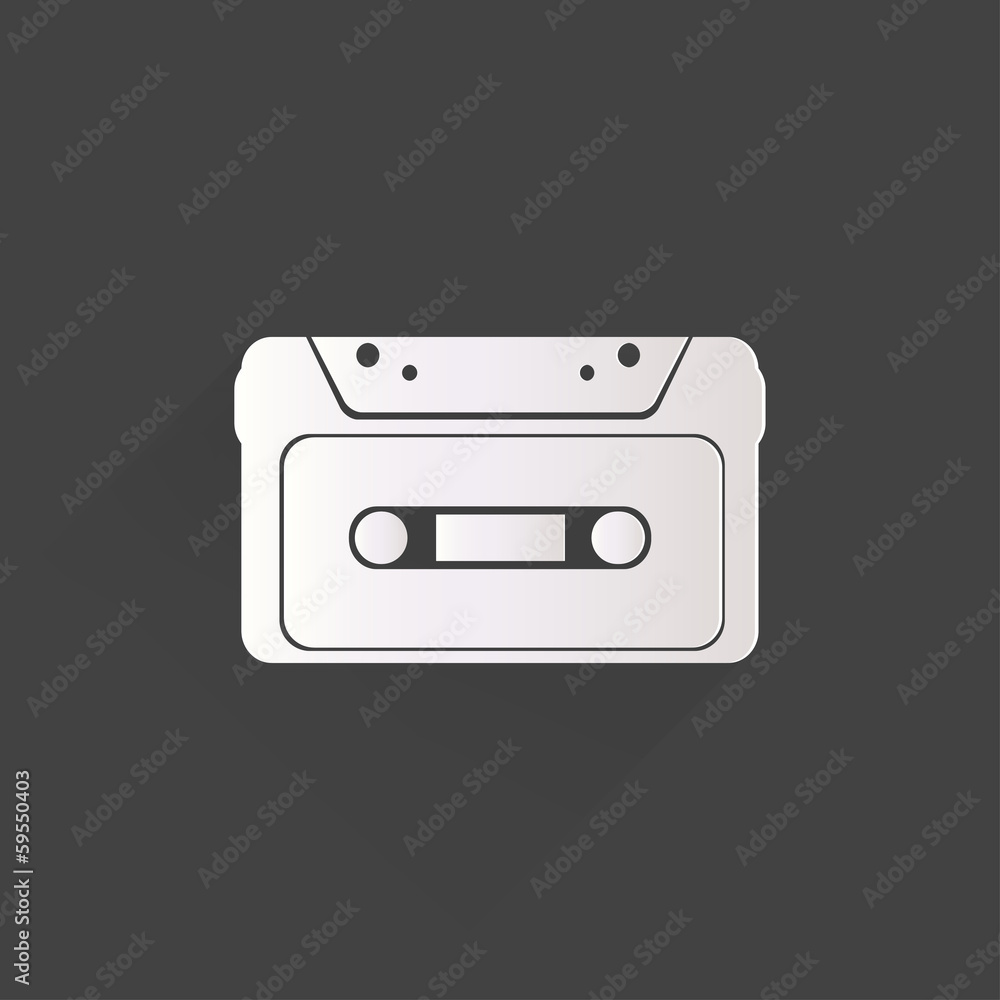 Compact Cassette icon, flat design, hipster style Compact Cassette icon, flat design, hipster style