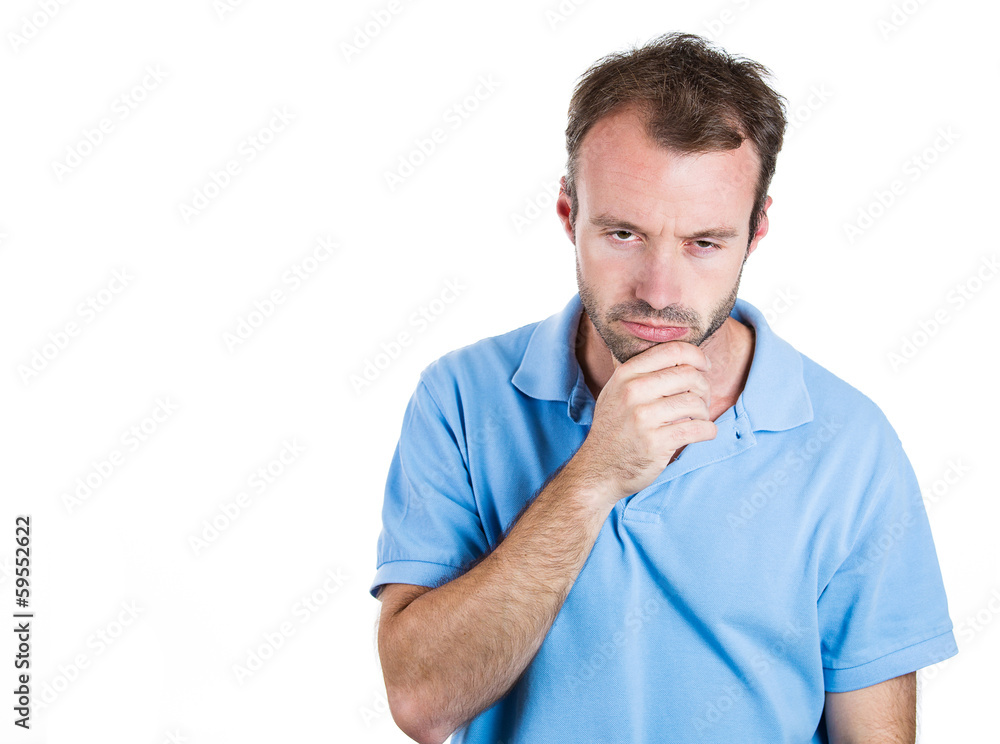 Sad, depressed young man, deep in thought Sad, depressed young man, deep in thought