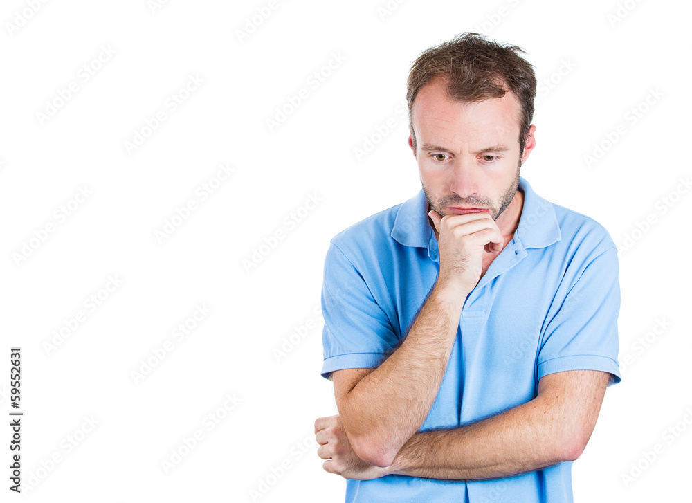 Sad, depressed young man, deep in thought Sad, depressed young man, deep in thought