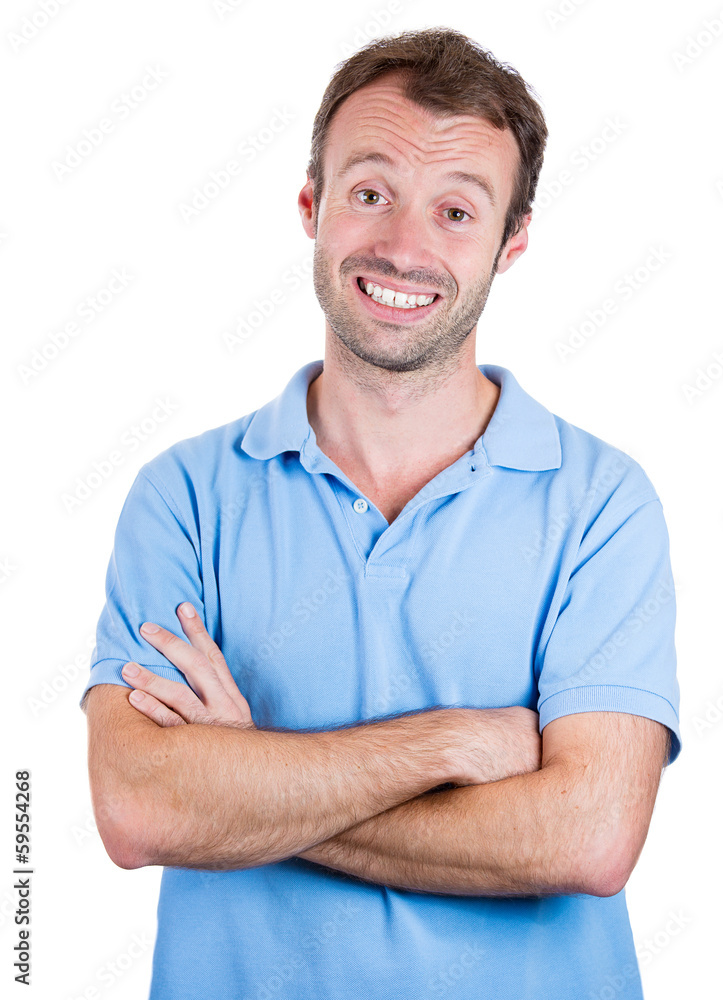 Closeup portrait handsome happy young man smiling Closeup portrait handsome happy young man smiling