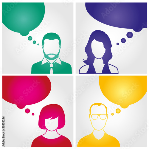 Peoples thinking - vector 2 Color Reverse