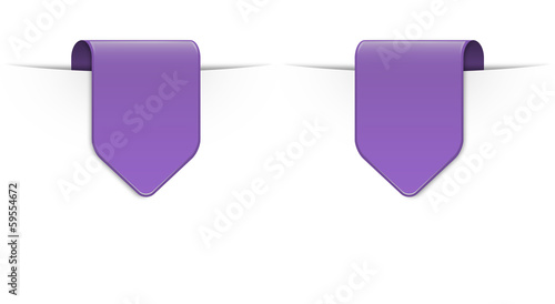 Lila Sticker Pfeil mit Schatten und Textfreiraum, 2 Varianten