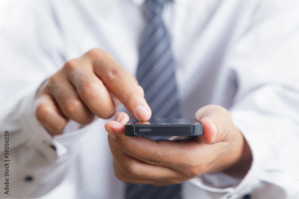 Man using mobile phone