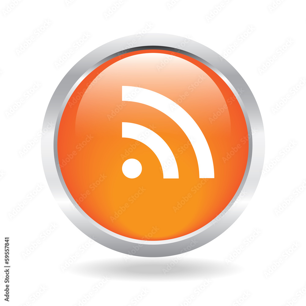 Wifi signal glossy button with white background Wifi signal glossy button with white background