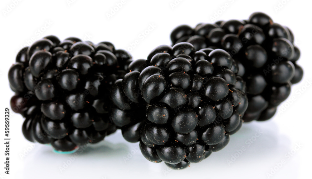 Sweet blackberries isolate on white Sweet blackberries isolate on white