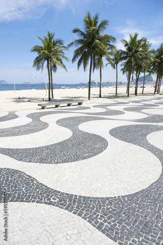 Copacabana Beach Boardwalk Rio de Janeiro Brazil
