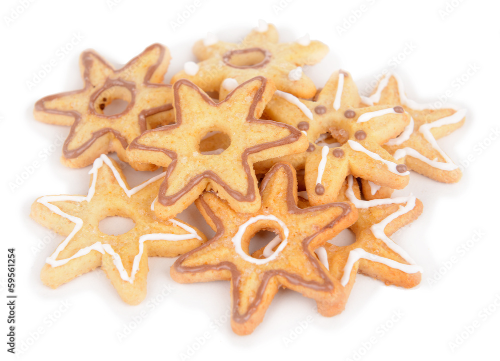Delicious Christmas cookies isolated on white Delicious Christmas cookies isolated on white