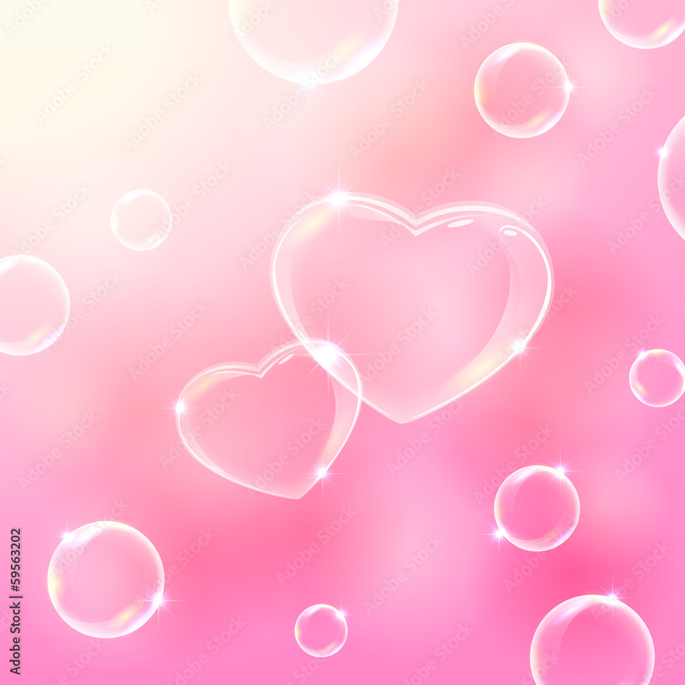 Two bubble hearts