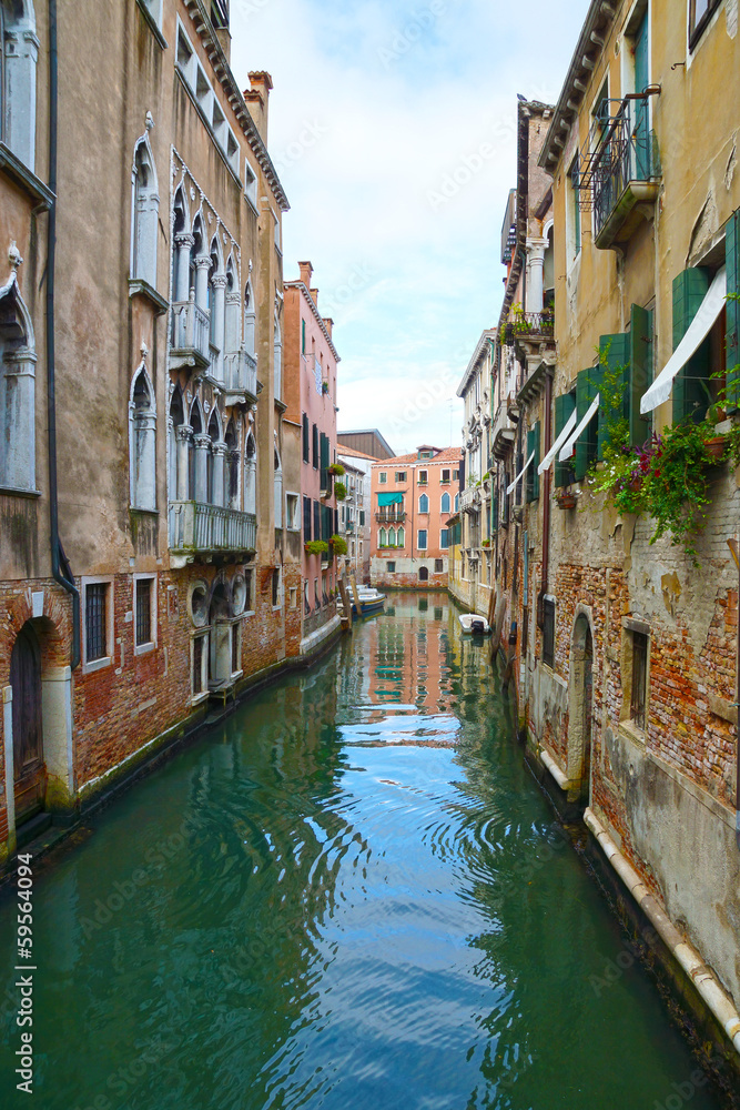 narrow Venetian canals, Venice, Italy