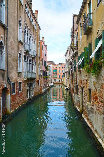 narrow Venetian canals  Venice  Italy