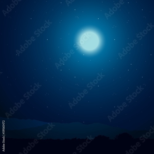 Night Sky And Moon © Roman Dekan