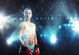 Young boxer woman