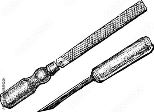 chisel and file