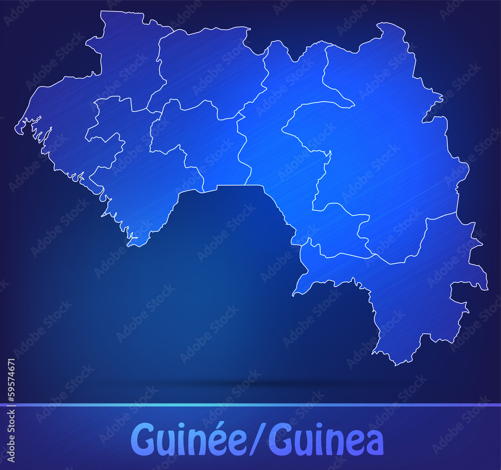 Guinea mit Grenzen in einfarbig Scribble
