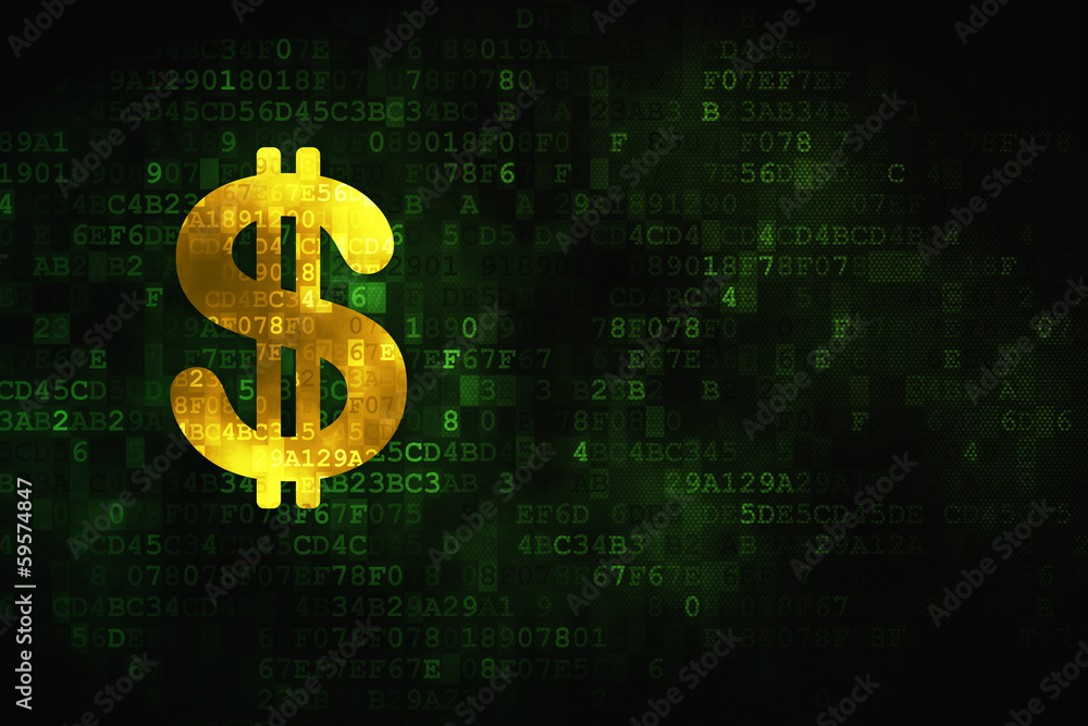 Currency concept: Dollar on digital background Currency concept: Dollar on digital background