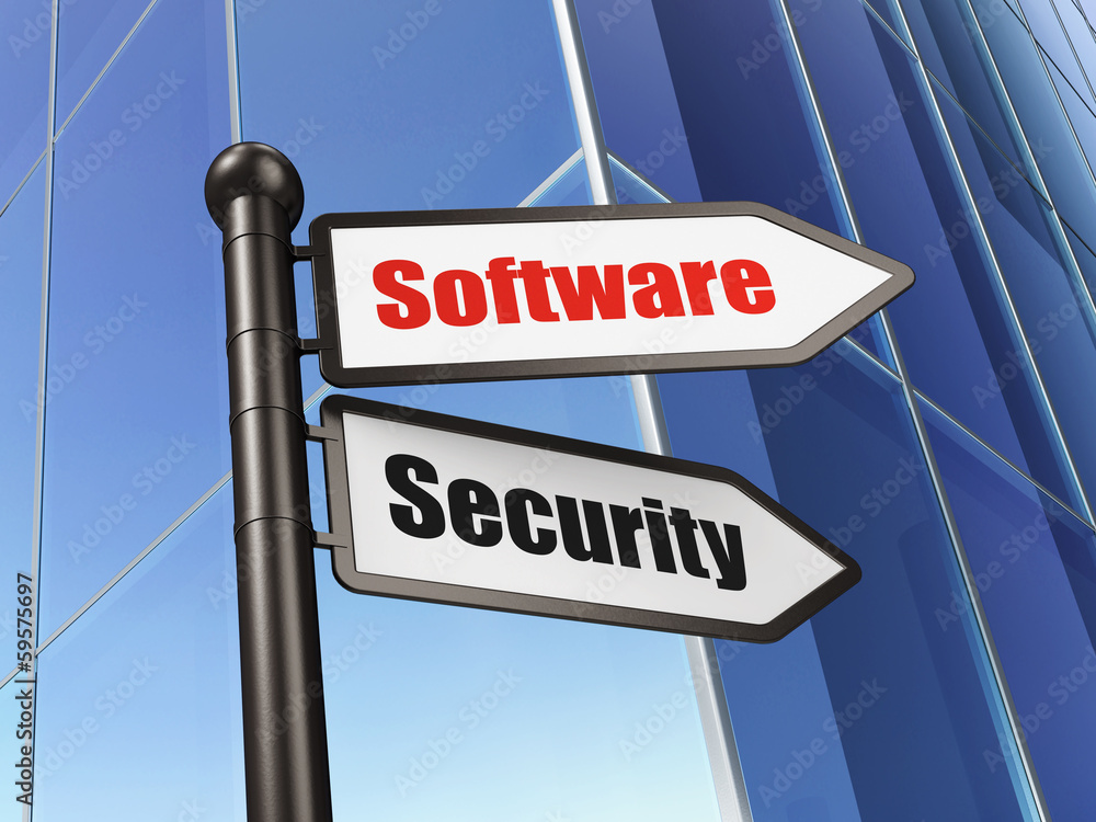 Privacy concept: sign Software Security on Building background