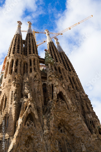 Sagrada Familia cathedral facade, Barcelona, Spain