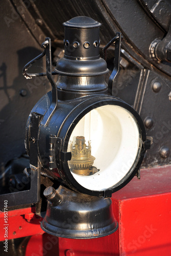 view of an old kerosene lamp