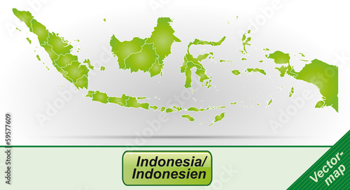 Grenzkarte von Indonesien mit Grenzen in Grün
