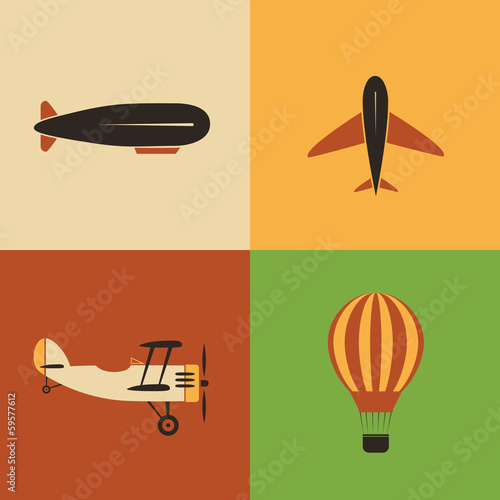 Retro Aircraft Icon Designs