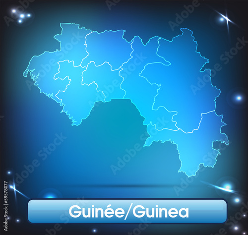 Guinea mit Grenzen in leuchtend einfarbig