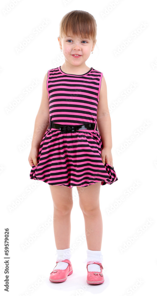 Beautiful little girl isolated on white Beautiful little girl isolated on white