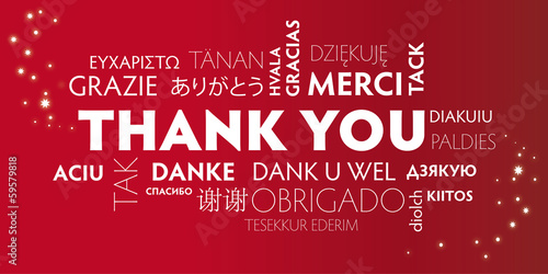 Thank You multilingual, red
