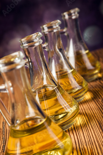 Composition of olive oils in bottles